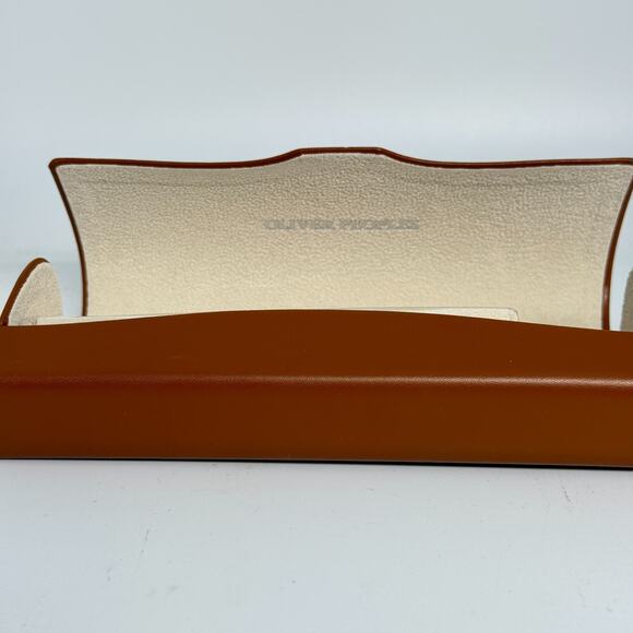 Oliver Peoples Eyeglasses Case Hard Shell Light Brown Flip Top CASE ONLY H19877 - Picture 2 of 6